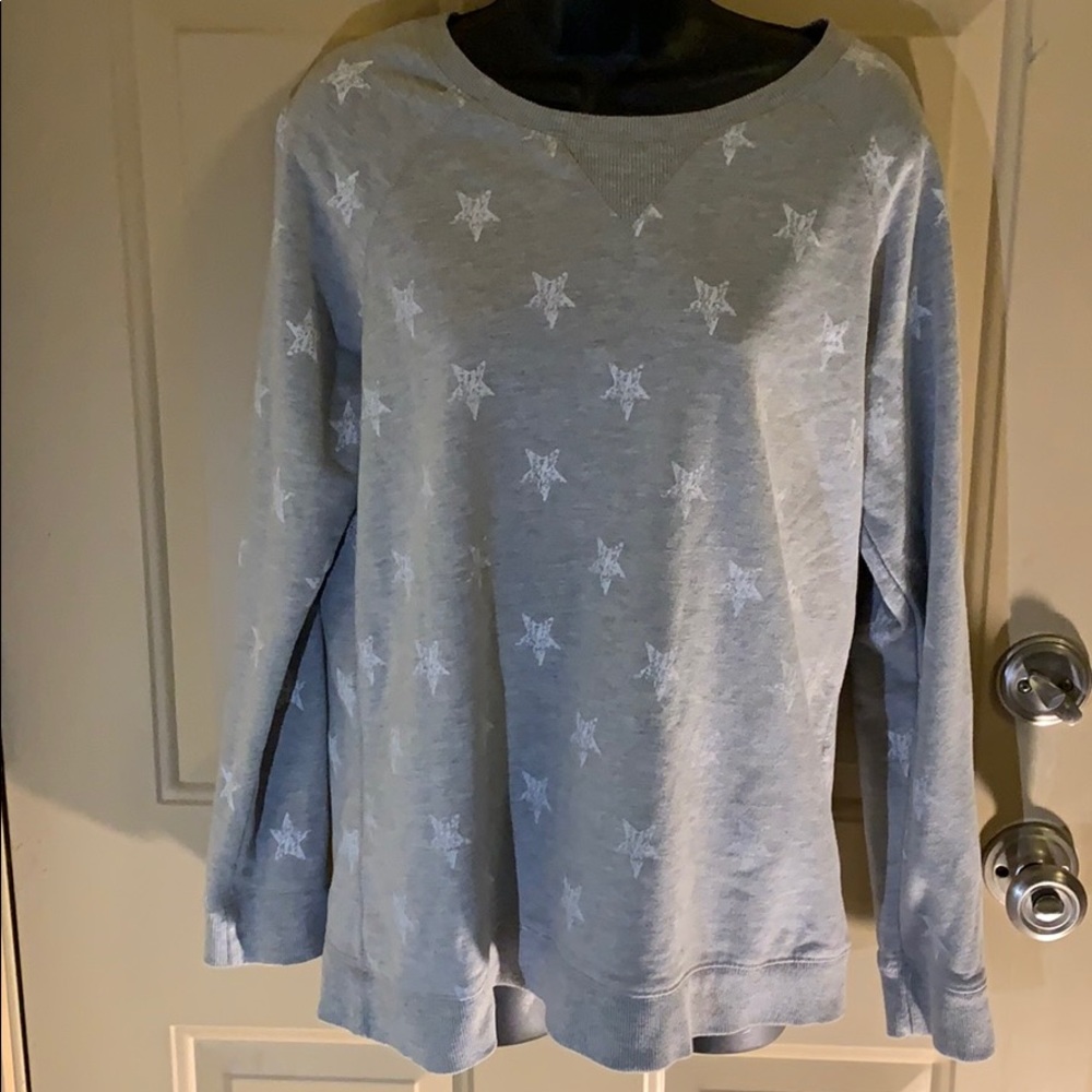 Relativity Gray Star Print Sweatshirt